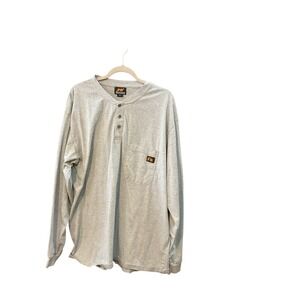 KONRECO FR Flame Resistant Henley Work Shirt Long Sleeve Mens Gray XL